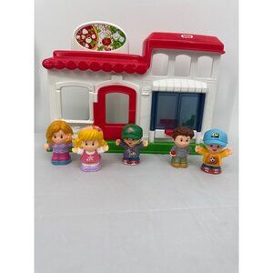 Fisher Price Little People We Deliver Pizza Place Playset & 5 Figures
